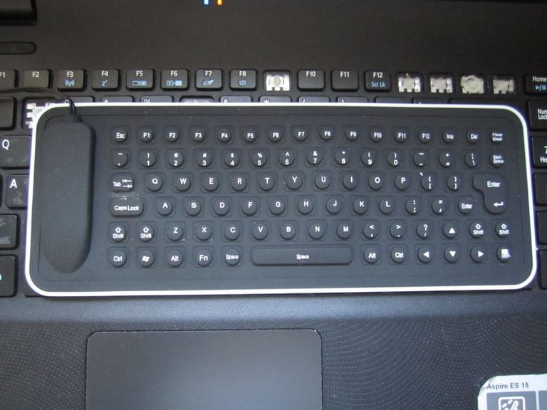 Mini teclado de silicona flexible USB portátil negro plegable para portátil