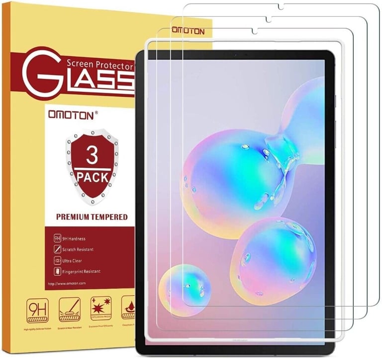 OMOTON Paquete de 3 protectores de pantalla para Samsung Galaxy Tab S6 T860, T865 2019 / Tab S5e T720, T725