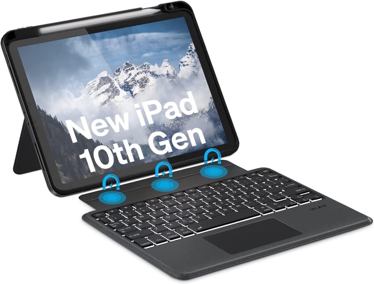Doohoeek Funda magnética con teclado + Trackpad para iPad de 10,9 pulgadas, 10.ª generación (2022), nuevo/en caja
